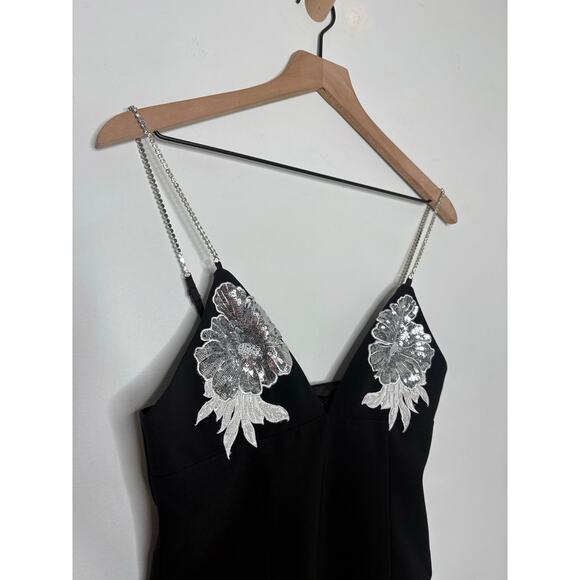 NWT JW Pei Ayliua Black Rhinestone Maxi Dress - Picture 4 of 14